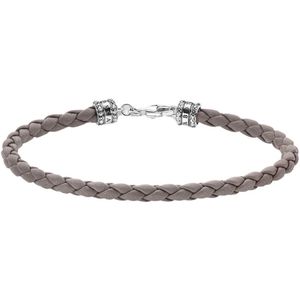 Thomas Sabo Unisex Lederarmband grau 925 Sterling Silber geschwärzt Leder A2011-682-5