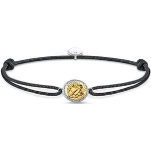 Thomas Sabo Unisex armband Little Secret geloof, liefde, hoop 925 sterling zilver, zwart, 750 geelgoud verguld, nylon LS116-543-11, 16,00-27,00 cm, Nylon Sterling zilver, Zirkonia