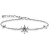 THOMAS SABO Sabo Damen Armband aus hochwertigem, geschwärztem 925er Sterlingsilber mit Sternenornamenten, Gr. 16cm-19cm, A2037-945-7-L19V