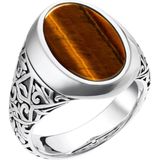 Thomas Sabo - Unisex Ring - Zilver - Zilver - Bruin Edelsteen