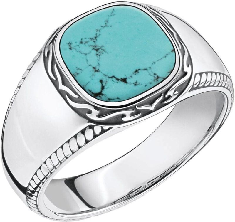 Thomas Sabo - Unisex Ring - Zilver - Zilver - Turquoise Steen