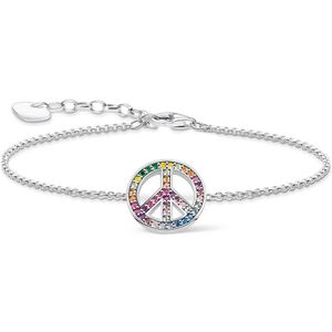 Thomas Sabo, Accessoires, Dames, Veelkleurig, ONE Size, Armband Vredes-teken Multicolor A2071-318-7-L19V