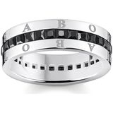Thomas Sabo - Zwarte Ring - Zilver - Zirkoon - Gezwarte Textuur - Legering 925