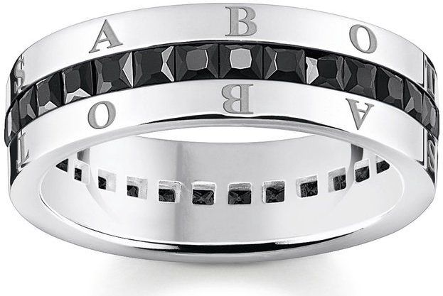 Thomas Sabo - Zwarte Ring - Zilver - Zirkoon - Gezwarte Textuur - Legering 925