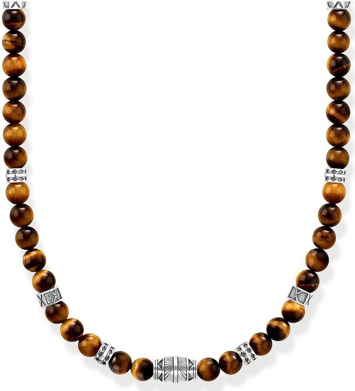 Thomas Sabo - Halsketting - Bruin - Zilver - Tijgeroog - 50 cm