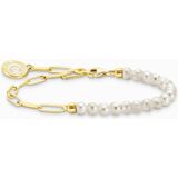 Thomas Sabo - A2129-430-14-L17v - Armband - Wit - 925er Zilver - Zoetwater Gekweekte Parel - Geel Goud Verguld