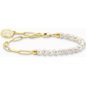 Thomas Sabo - A2129-430-14-L17v - Armband - Wit - 925er Zilver - Zoetwater Gekweekte Parel - Geel Goud Verguld