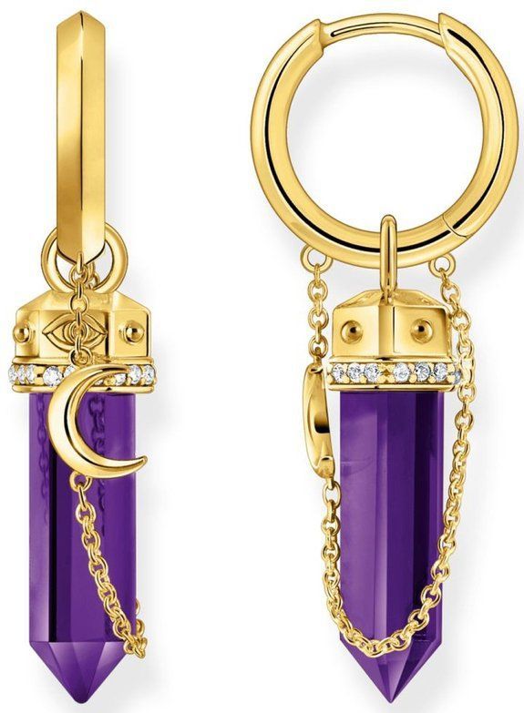 Thomas Sabo - CR722-414-13 - Oorbellen - Violet - 925er Zilver Geel Verguld