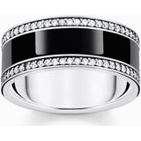 Thomas Sabo - Ring - Zwart - Zilver - Zirkoon - Gezwarte Textuur