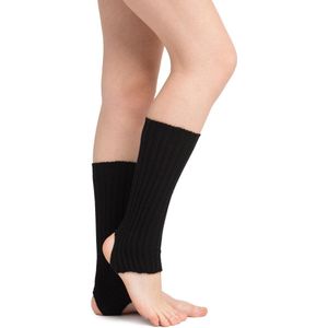 Beenwarmers Ballet Zwart | 40 cm | Korte Beenwarmer met Hielopening | Dans, Jazz, Fitness, Carnaval | Rumpf 1120