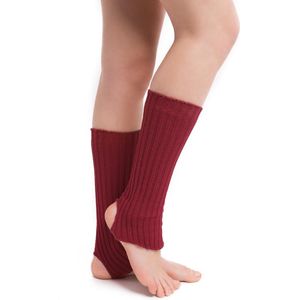 Beenwarmers Ballet Bordeaux Rood | 40 cm | Korte Beenwarmer met Hielopening | Dans, Jazz, Fitness, Carnaval | Rumpf 1120