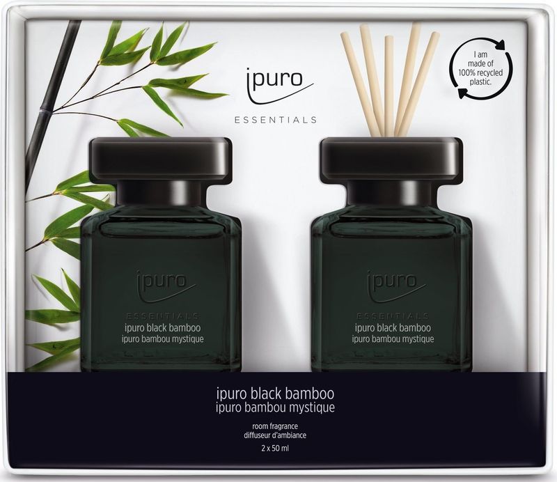 Ipuro - Geurdiffuser - Black Bamboo - 2 x 50 ml - Milieuvriendelijk