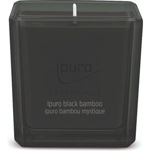ipuro - Bougie parfumée décorative Ipuro Black Bamboo - Bougies parfumées minimalistes et épurées dans un verre - Bougies parfumées intenses avec des notes vertes et boisées - Bougie élégante de 125 g