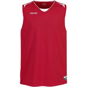 Spalding Attack Tanktop Heren Basketbalshirt - Maat L  - Mannen - wit/rood