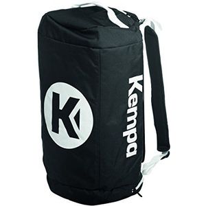 Kempa Tas K-LINE PRO - 40 liter - sporttas reistas voor dames en heren - met rugzakfunctie - tas voor sport, reizen, fitness, gym, handbal, voetbal, zwart (/Blanco), 45 centimeters, Sporttas