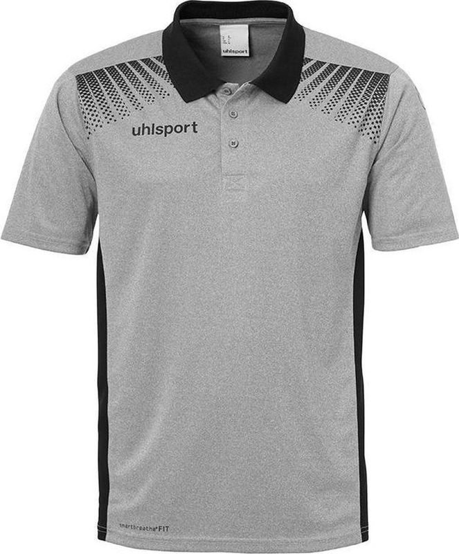 Uhlsport Goal Polo Shirt Donker Grijs Melange-Zwart