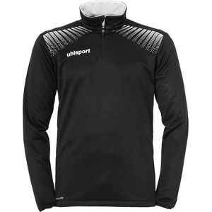 uhlsport Goal Sweatshirt voor heren, 1/4 rits, Zwart/Wit