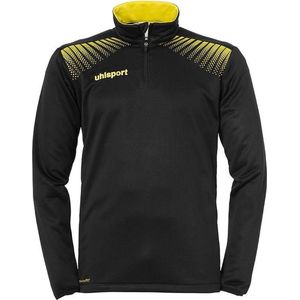 uhlsport Goal Sweatshirt voor heren met 1/4 rits, zwart/citroengeel