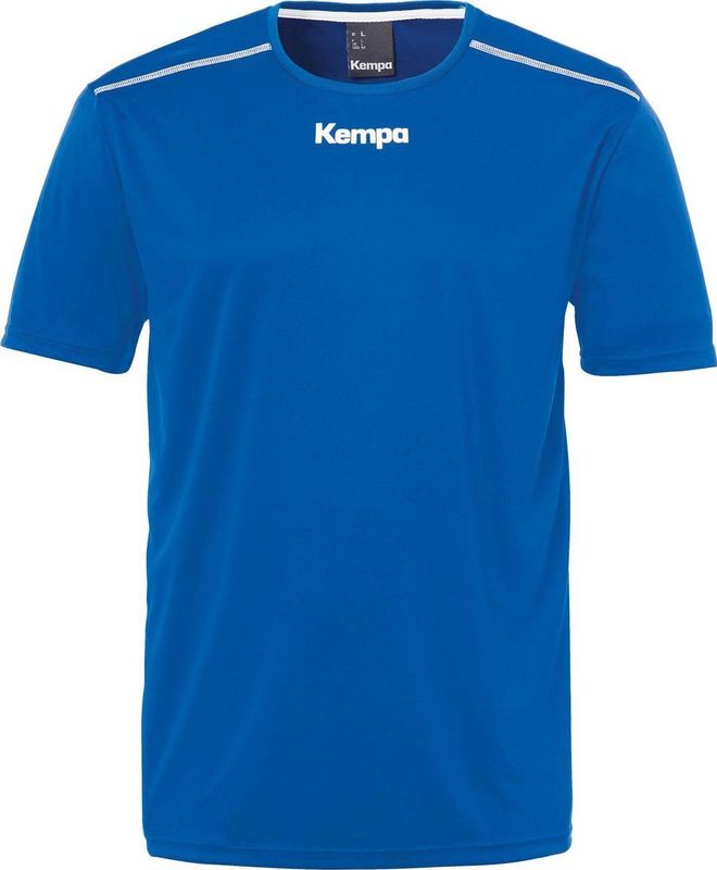 Kempa - Poly - Sportshirt - Blauw - Vochtafdrijvend, Sneldrogend, Ronde Hals, 100% Polyester