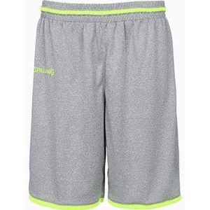 Spalding Move Basketbalshort Heren - Grijs Gemeleerd / Fluogeel | Maat: S