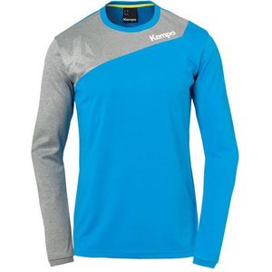 Kempa Core 2 0 Longsleeve Kempablauw-Donker Grijs Melange