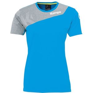 Kempa Core 2 0 Shirt Dames Kempablauw-Donker Grijs Melange