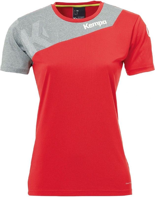 Kempa Core 2 0 Shirt Dames Rood-Donker Grijs Melange