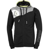 Kempa - Core 2.0 Hood Jacket - Kind - Zwart-Donker Grijs Melange