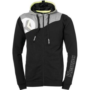 Kempa - Core 2.0 Hood Jacket - Kind - Zwart-Donker Grijs Melange