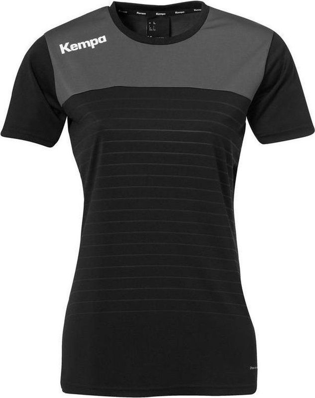 Kempa - Sportshirt - Zwart - 100% Polyester - Elastische K-labelopdruk