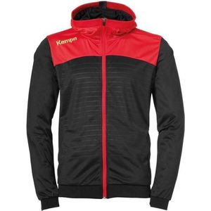 Kempa Emotion Jas met Capuchon Zwart Rood Geel