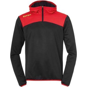 Kempa Emotion 2.0 Hoody met 1-4 Rits Kind Zwart-Rood-Geel