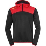 Kempa - Emotion 2.0 - Hoody - Zwart-Rood - Met 1-4 Rits