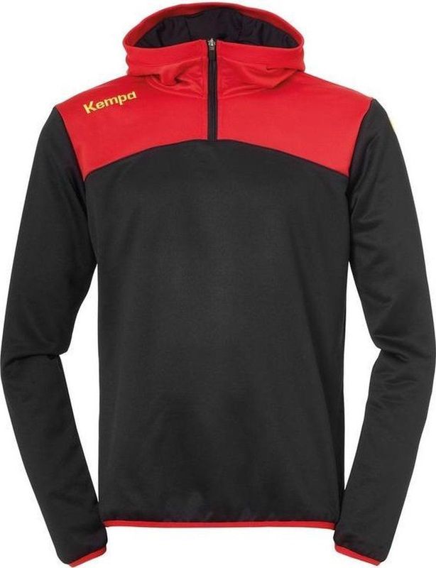 Kempa - Emotion 2.0 - Hoody - Zwart-Rood - Met 1-4 Rits