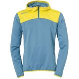 Kempa Emotion 2.0 Hoody met 1-4 Rits Kind Dove Blauw-Limoen Geel