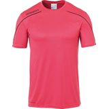 Uhlsport - Stream 22 Shirt Korte Mouw - Roze - Zwart - Polyester