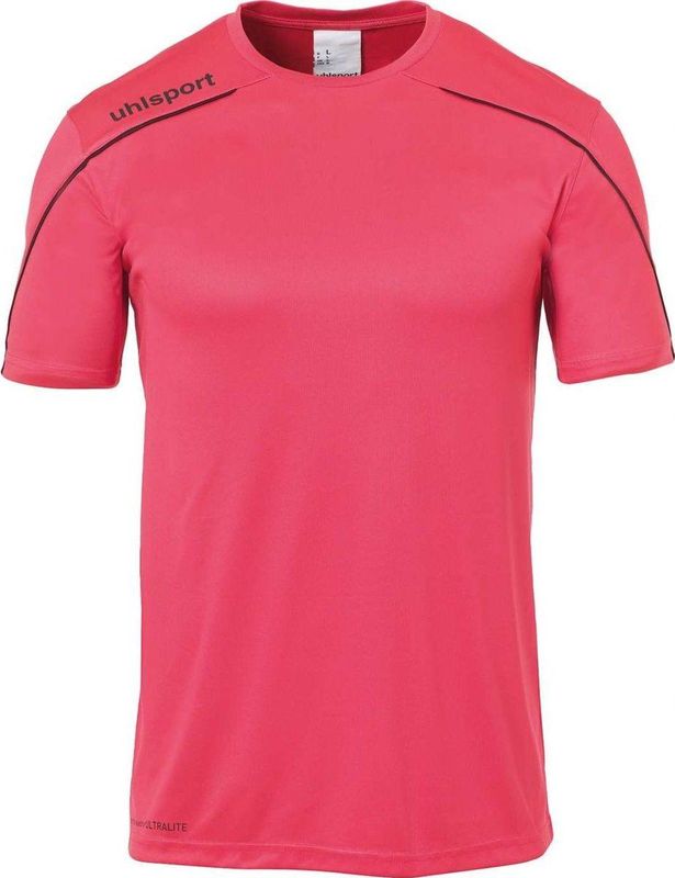 Uhlsport - Stream 22 Shirt Korte Mouw - Roze - Zwart - Polyester