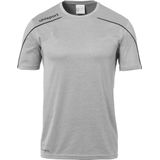 Uhlsport Stream 22 Shirt Korte Mouw Kinderen - Donkergrijs Gemeleerd / Zwart | Maat: 128