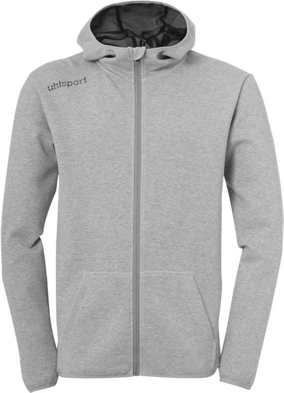 Uhlsport Essential Sweater Met Kap Kinderen - Donkergrijs Gemeleerd | Maat: 140