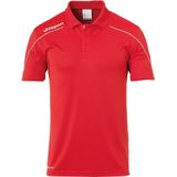 Uhlsport Stream 22 Polo Kinderen - Rood / Wit | Maat: 140