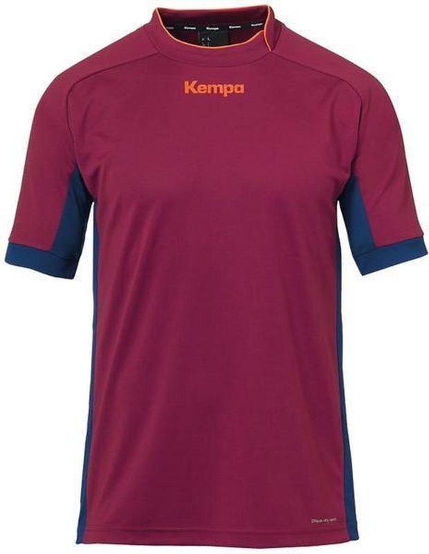 Kempa Prime Shirt Donker Rood-Diep Blauw
