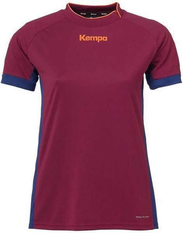 Kempa Prime Shirt Dames Donker Rood-Diep Blauw