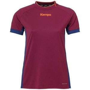 Kempa Prime Shirt Dames Donker Rood-Diep Blauw