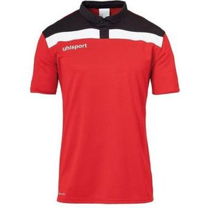 Uhlsport Offense Polo Shirt Rood-Zwart-Wit