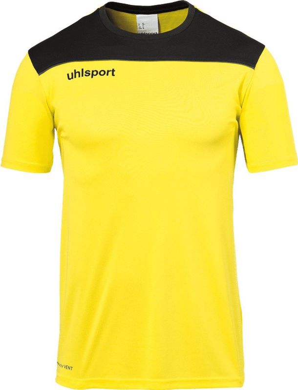 Uhlsport Offense 23 T-Shirt Kinderen - Limoen / Zwart / Antraciet | Maat: 116