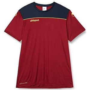 Uhlsport Offense 23 T-Shirt Kinderen - Bordeaux / Marine / Fluogeel | Maat: 140