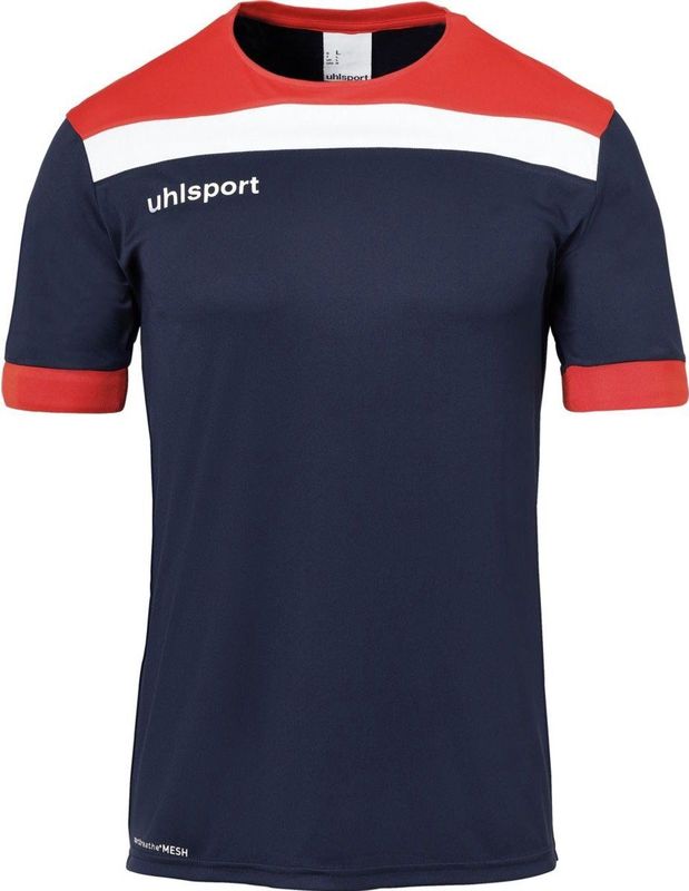 Uhlsport Offense 23 Poly voetbalshirt voor heren, marineblauw/rood/wit, 116