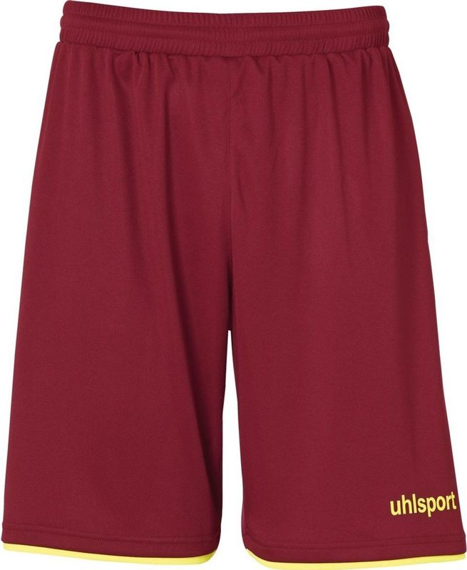 Uhlsport Club Short Kinderen - Bordeaux / Fluogeel
