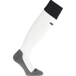 Uhlsport - Club - Voetbalkousen - Wit/Zwart - Maat: 45-47, Katoenen Voet, Mesh Insert, Anatomische Pasvorm