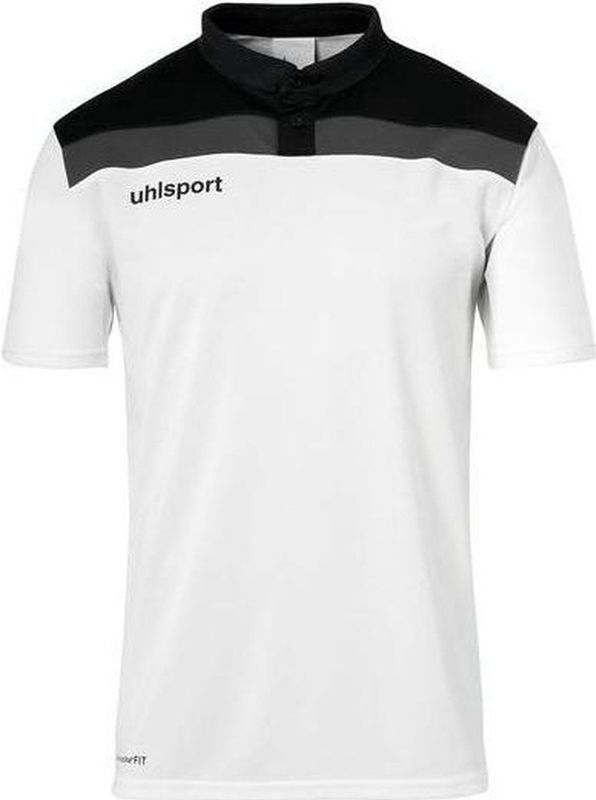 Uhlsport Offense Polo Kinderen - Wit Zwart Antraciet